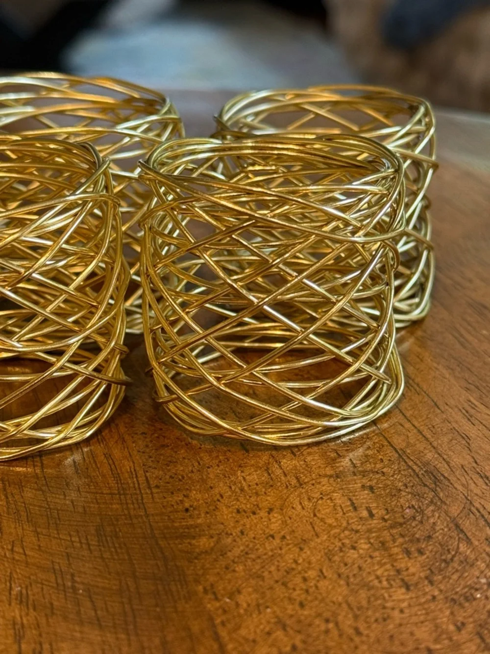 Dinnerware Napkin Rings Gold Wire Coil - Decorative Home Accents Gold Accent